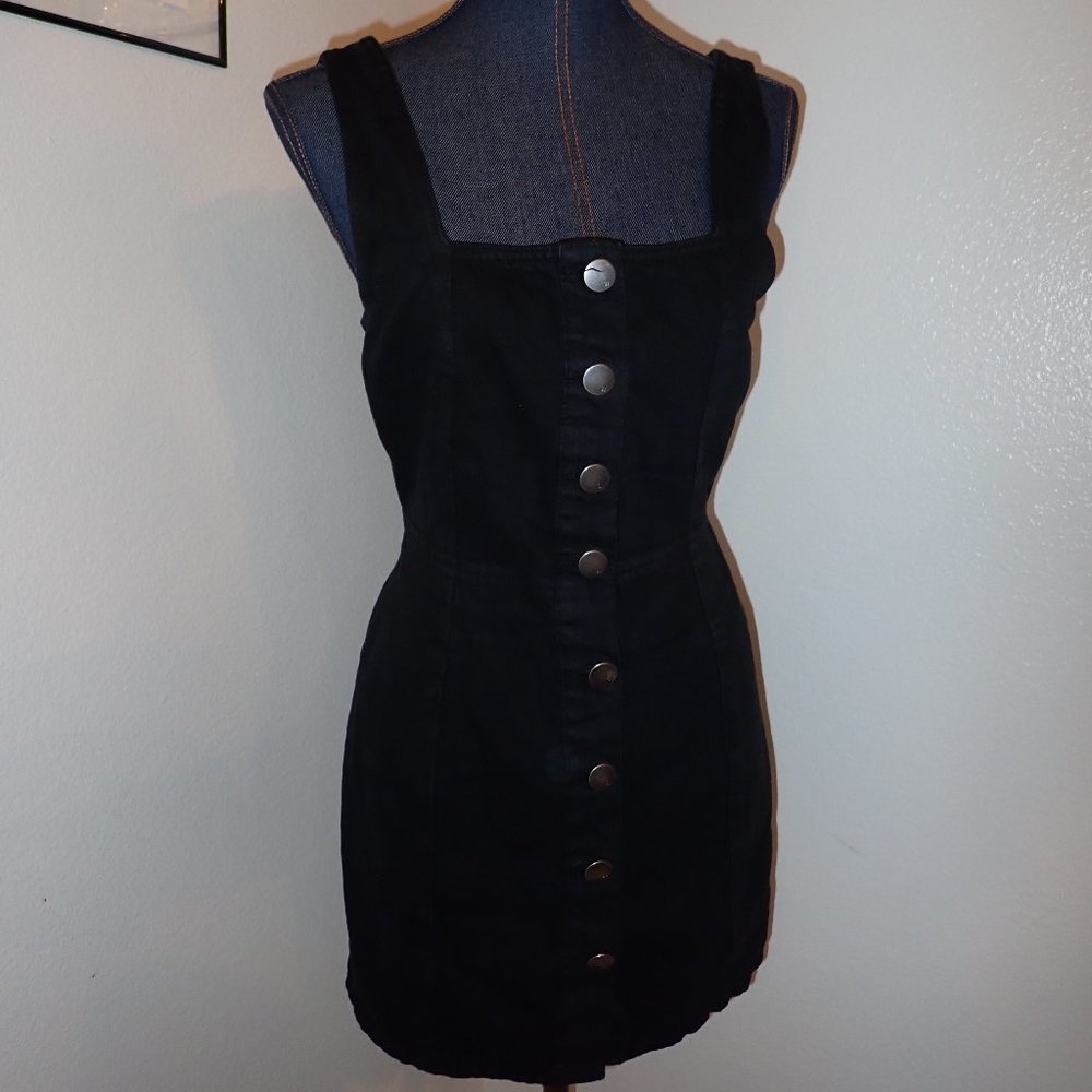 Black Cotton On Button Up Dress